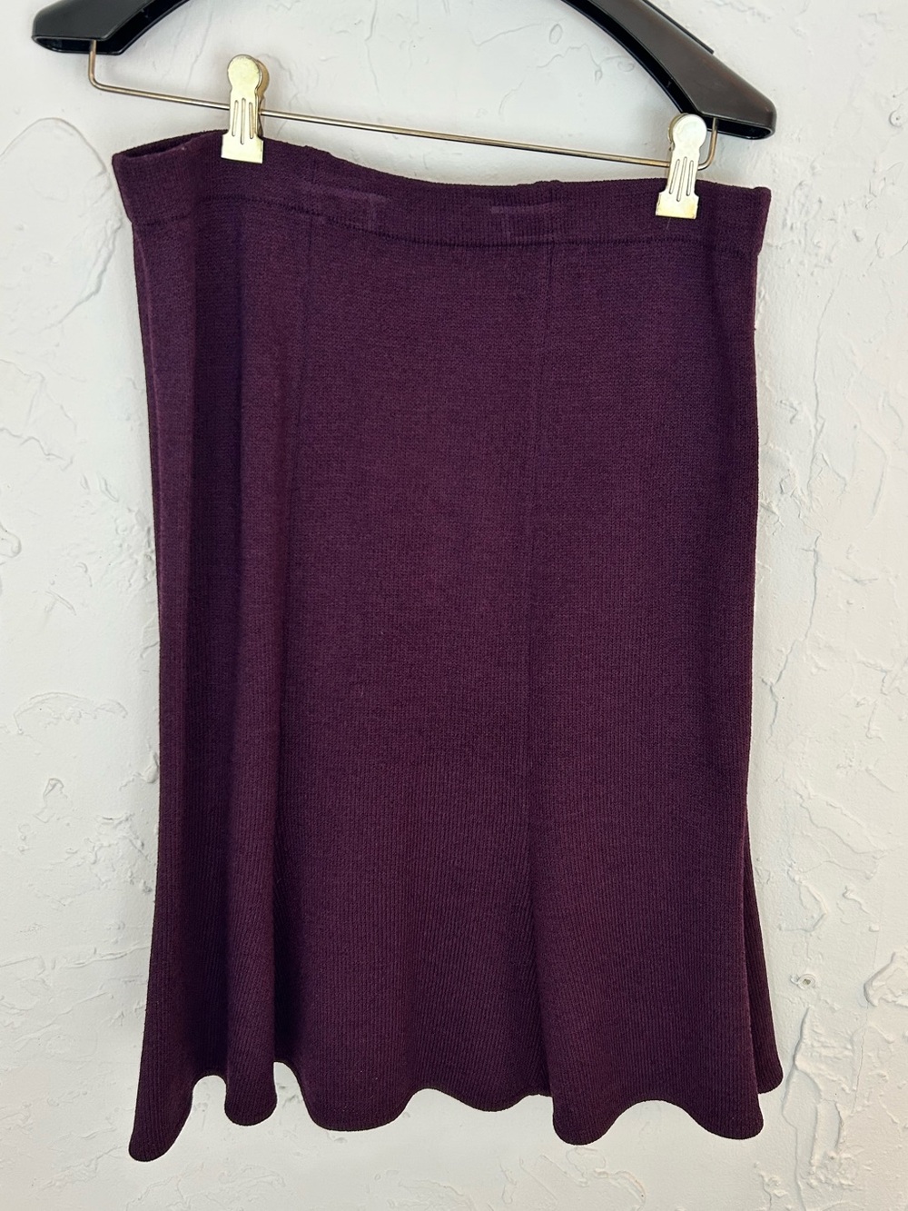 St. John Plum Knit A-Line Skirt